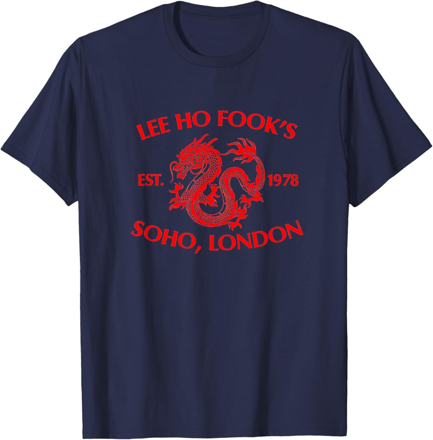 Le Ho Fooks Chinese Werewolf Restaurant Retro Vintage - -Adults - Black - Small - Short Sleeve T-Shirt - T-Shirt | Navy