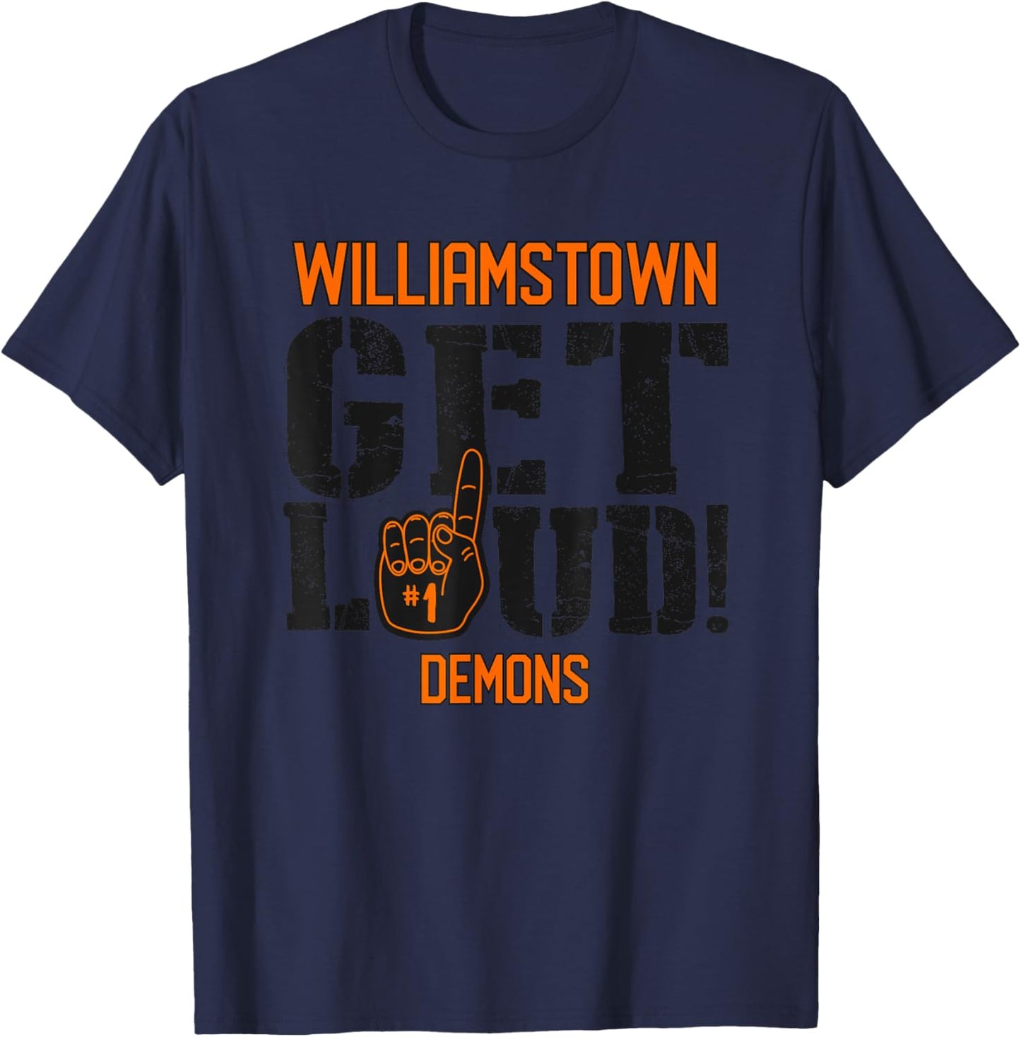 Williamstown High School GET LOUD Demons T-Shirt - T-Shirt | Navy