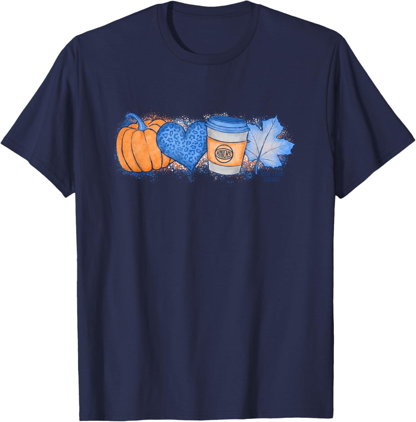 NBA New York Knicks Cozy Fall Painted Banner T-Shirt - T-Shirt | Navy