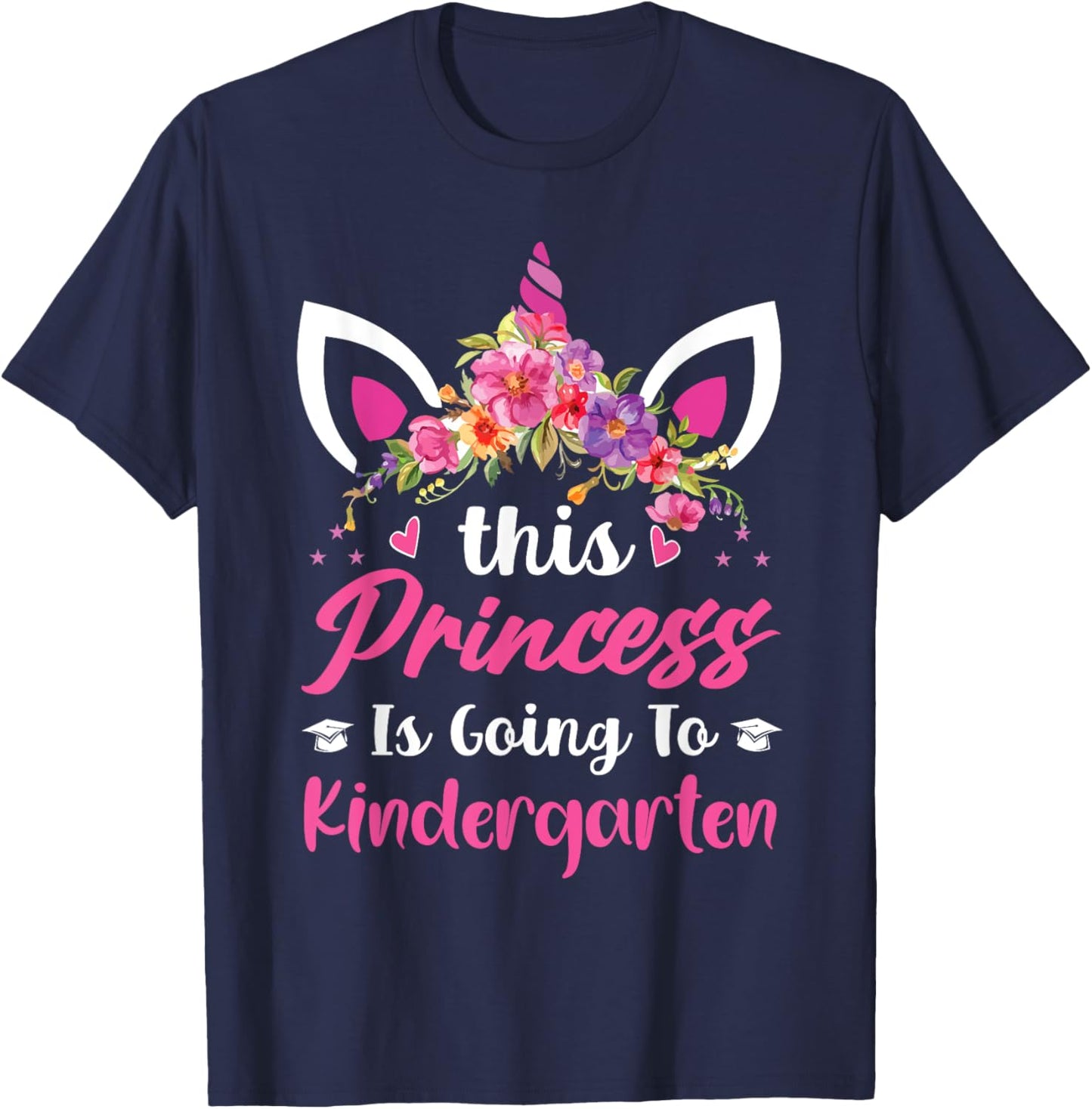 Princess Going To kindergarten For Girls Back to School T-Shirt - T-Shirt | Navy