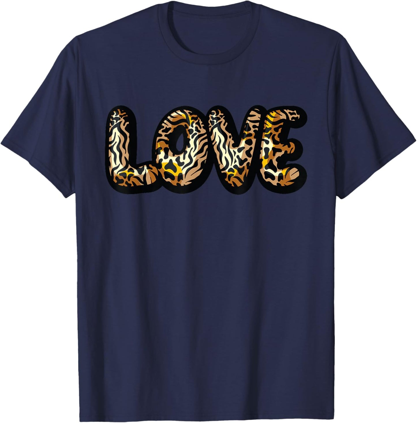Love Tiger Pattern T-Shirt - T-Shirt | Navy