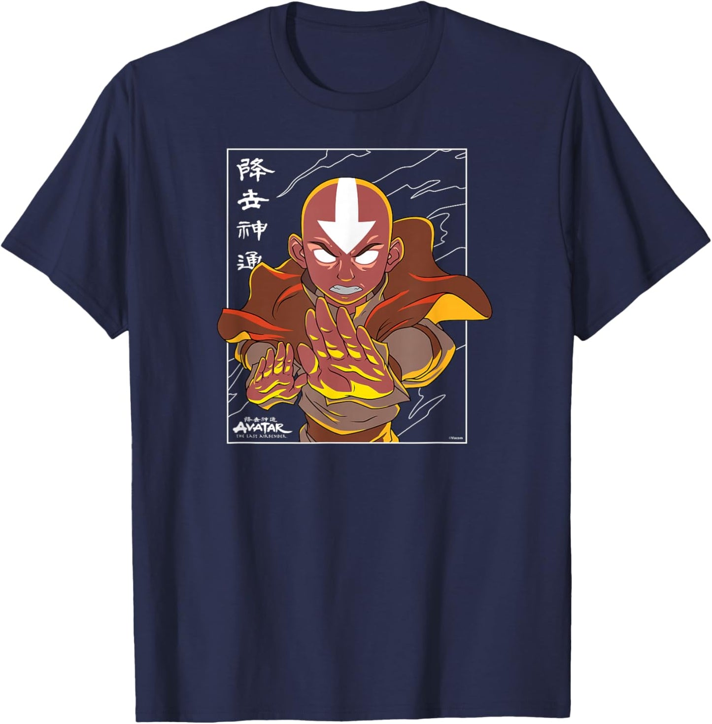 Avatar The Last Airbender - Aang Avatar State T-Shirt - T-Shirt | Navy