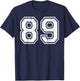 89 Matching Universitaire Grunge de Sports d'équipe numéro Quatre-Vingt-Neuf T-Shirt - T-Shirt | Navy