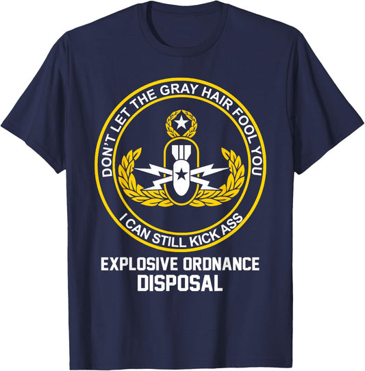 Grumpy EOD Tech Master Retired Explosive Ordnance Disposal T-Shirt - T-Shirt | Navy