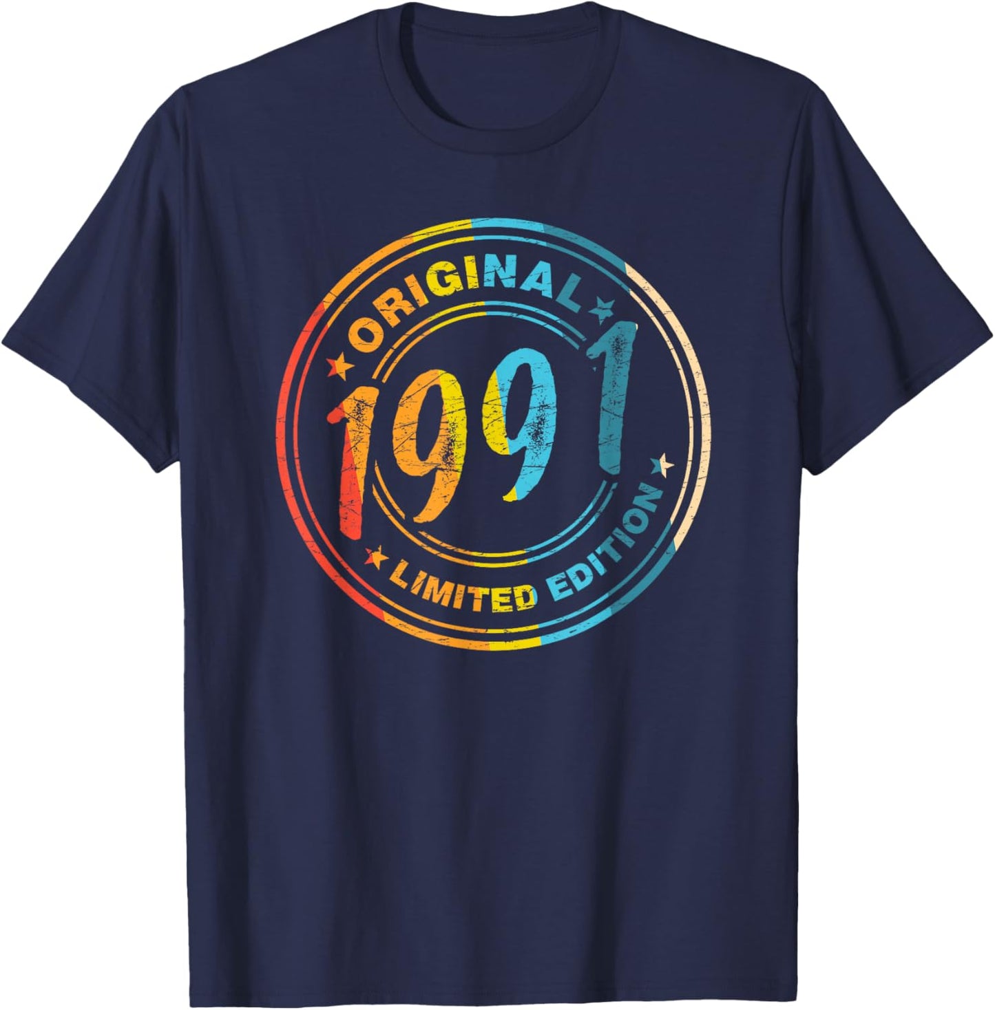 35.Geburtstag Retro Vintage 1991 Mann Frau Geschenk T-Shirt - T-Shirt | Navy
