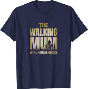 Wife Mom Boss Mutter Kinder Silhouette Muttertag T-Shirt - T-Shirt | Navy