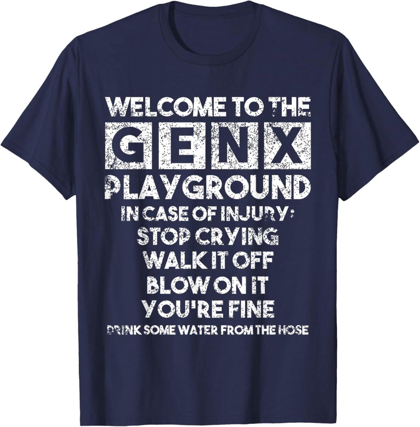 Welcome to the Gen X Playground Generation X 1980 T-Shirt - T-Shirt | Navy
