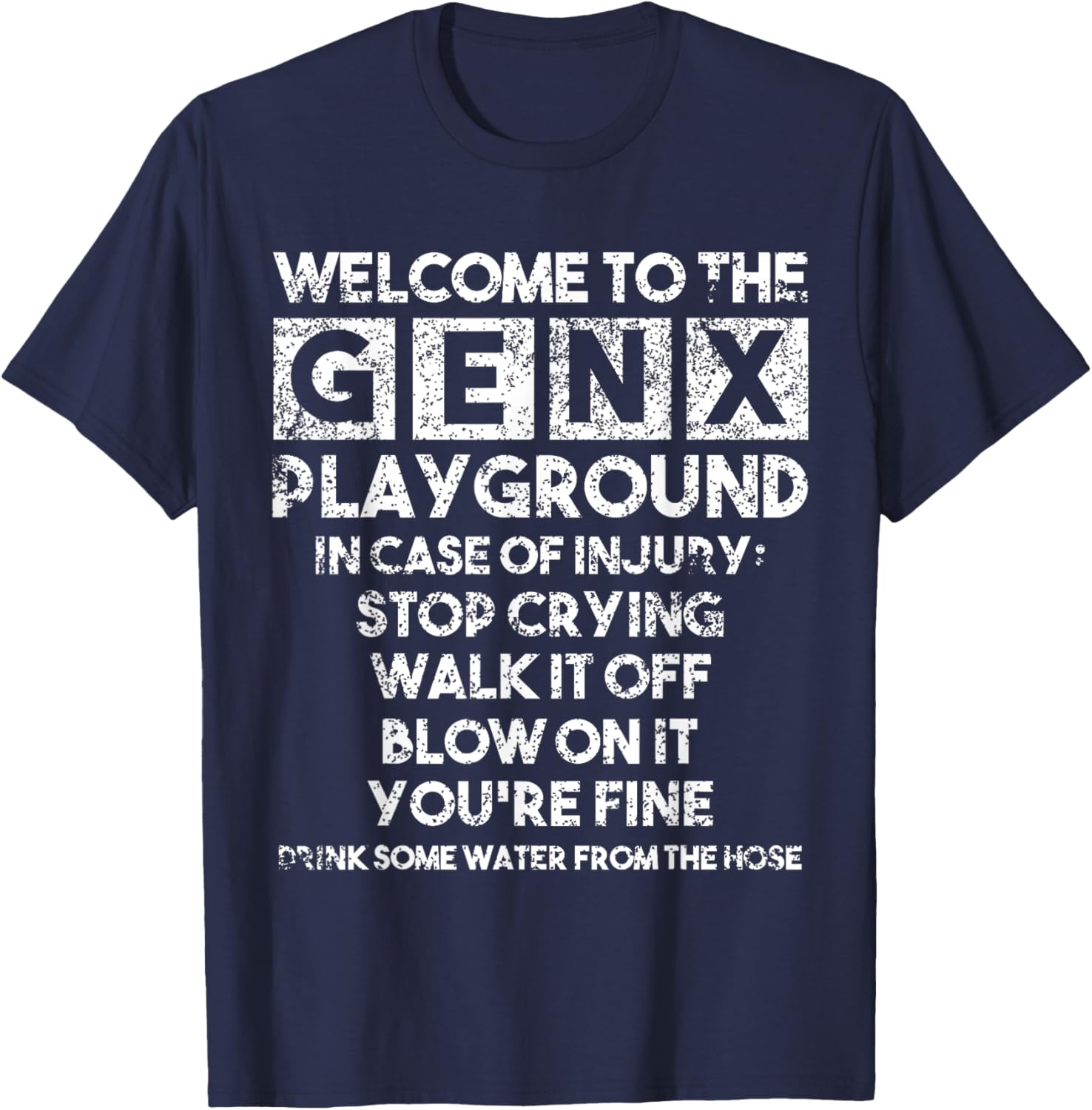 Welcome to the Gen X Playground Generation X 1980 T-Shirt - T-Shirt | Navy