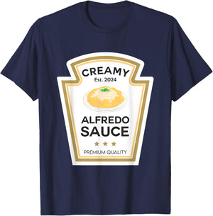 Creamy Alfredo Sauce Condiment With Jesus Christian Family T-Shirt - T-Shirt | Navy