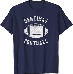San Dimas Football Distressed Vintage 80's Throwback Classic T-Shirt - T-Shirt | Navy