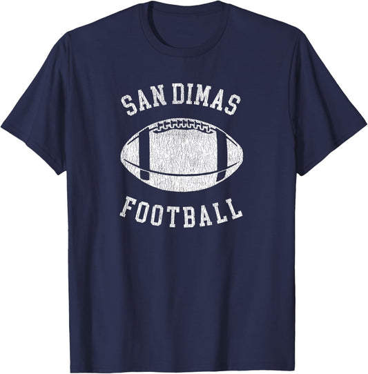 San Dimas Football Distressed Vintage 80's Throwback Classic T-Shirt - T-Shirt | Navy