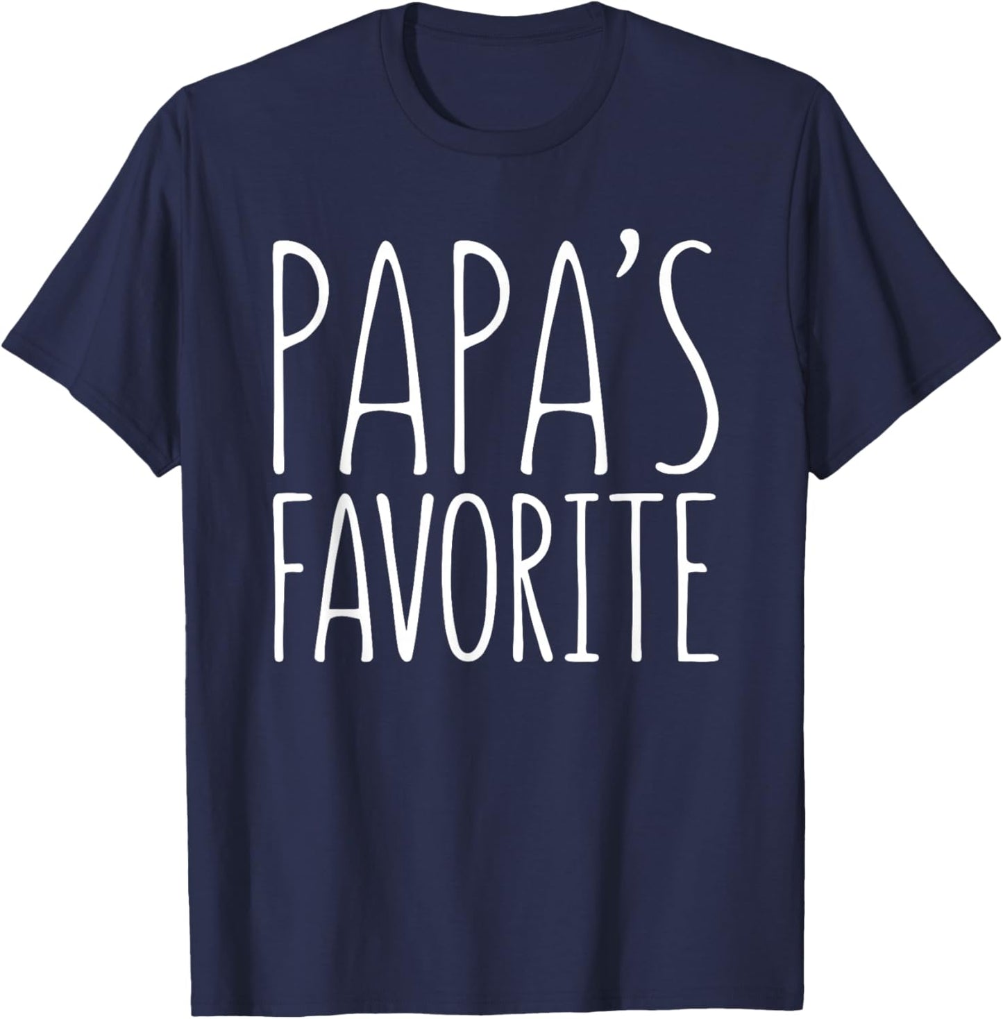 Papa's Favorite Shirt Grandchild Grandson Granddaughter T-Shirt - T-Shirt | Navy