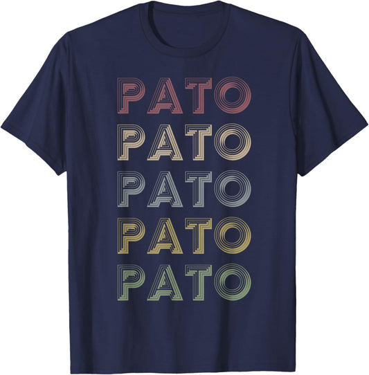 Retro Pato Repetitive Vintage Player T-Shirt - T-Shirt | Navy