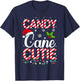 Candy Cane Cutie Cute Funny Christmas Xmas Candy Lover - -Adults, Kids - Black - Short Sleeve - - Holiday T-Shirt - T-Shirt | Navy