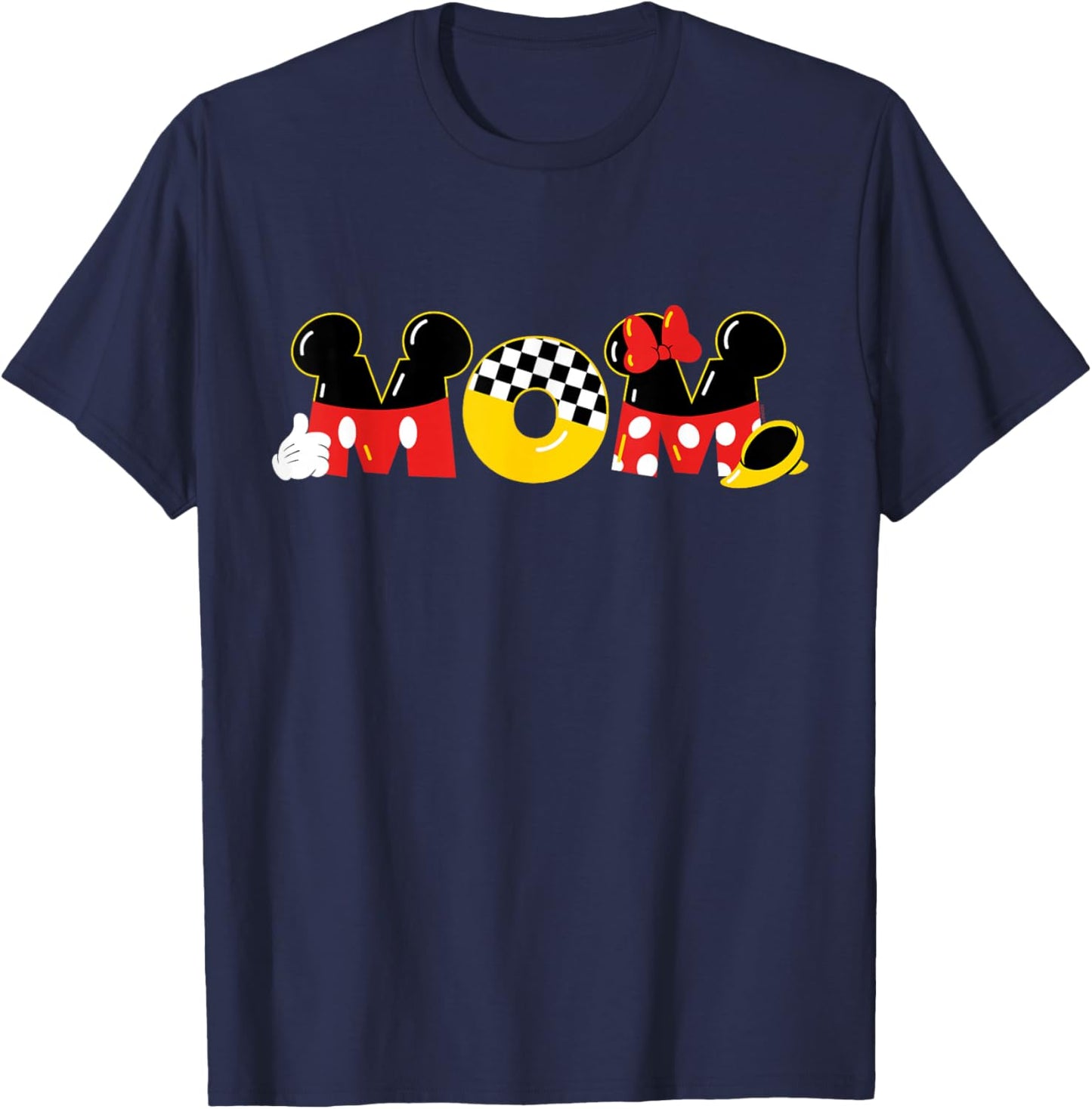 Disney Mickey Mouse & Minnie Mouse Mom Mother’s Day Birthday T-Shirt - T-Shirt | Navy