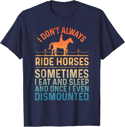 Funny Horse Art Women Horseback Riding Horse Lover T-Shirt - T-Shirt | Navy