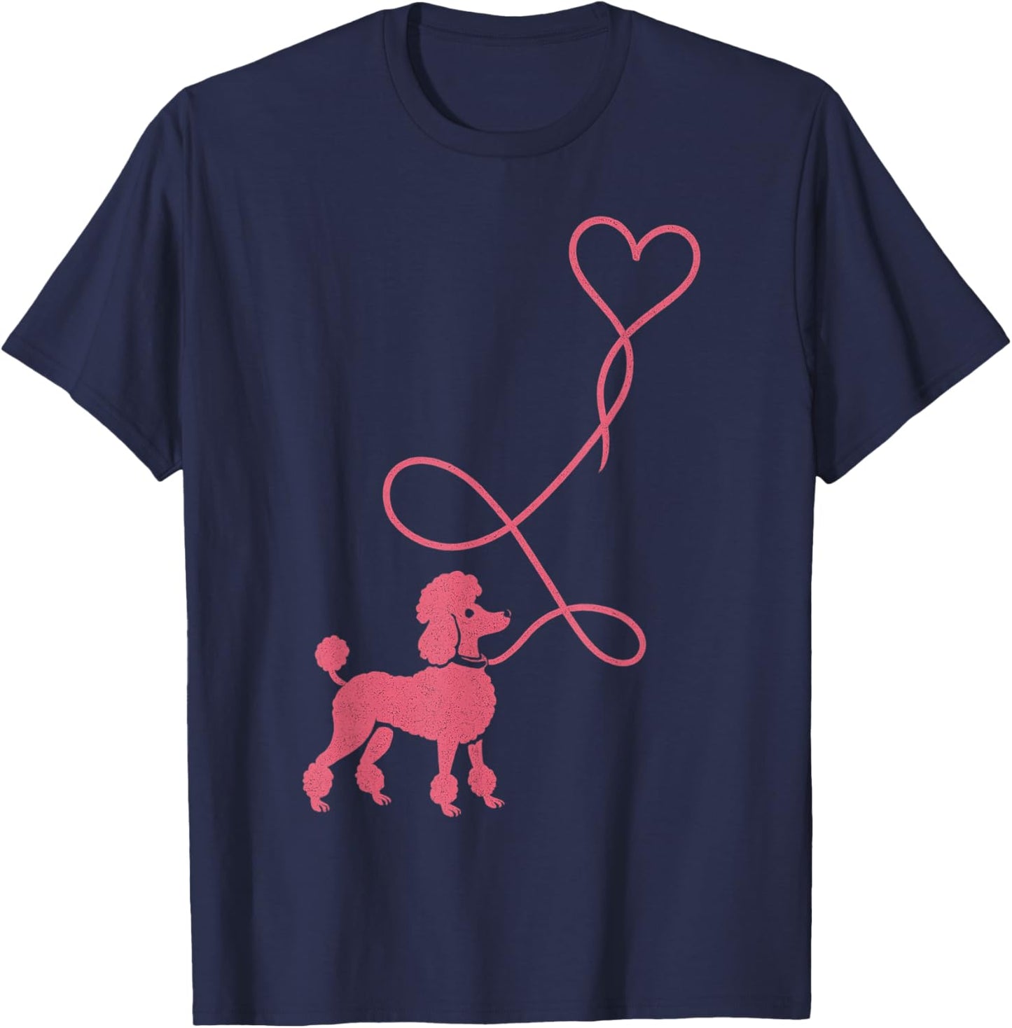 50s Sock Hop Costume Dog Pink Poodle Heart 1950s Top for T-Shirt - T-Shirt | Navy