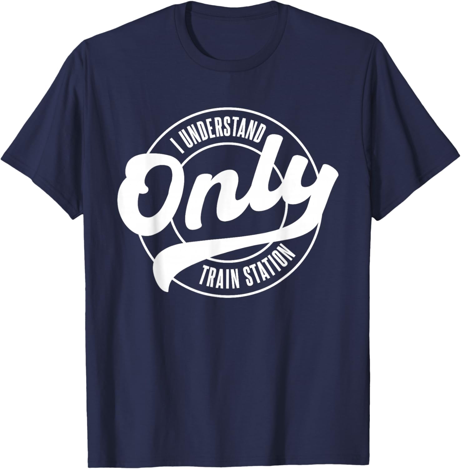 Lustiger Denglisch Spruch I Understand Only Train Station T-Shirt - T-Shirt | Navy