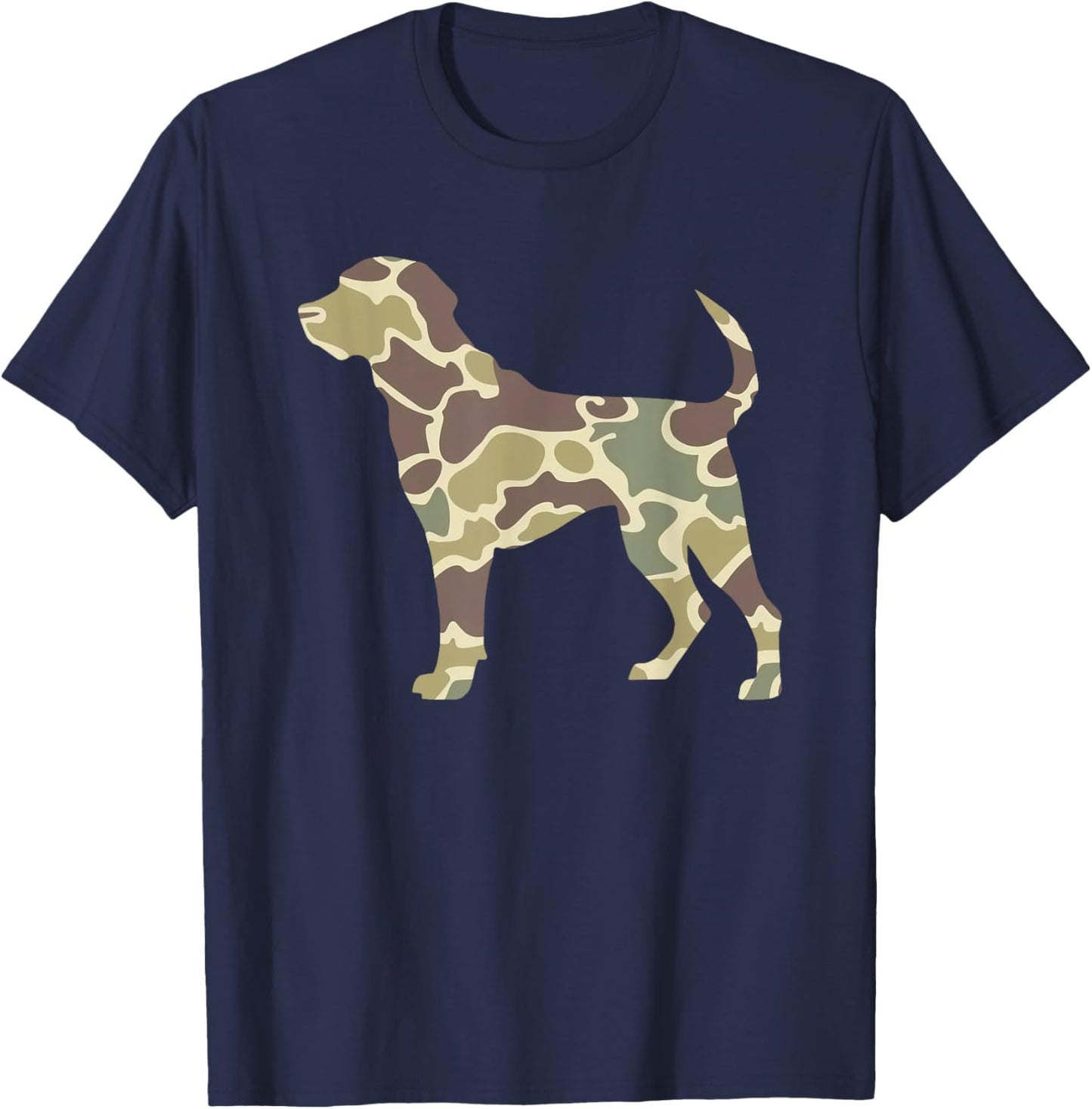Old School Camo Hunting Dog, Camouflage Pitbull Dog Mom Dad Men Women T-Shirt - T-Shirt | Navy