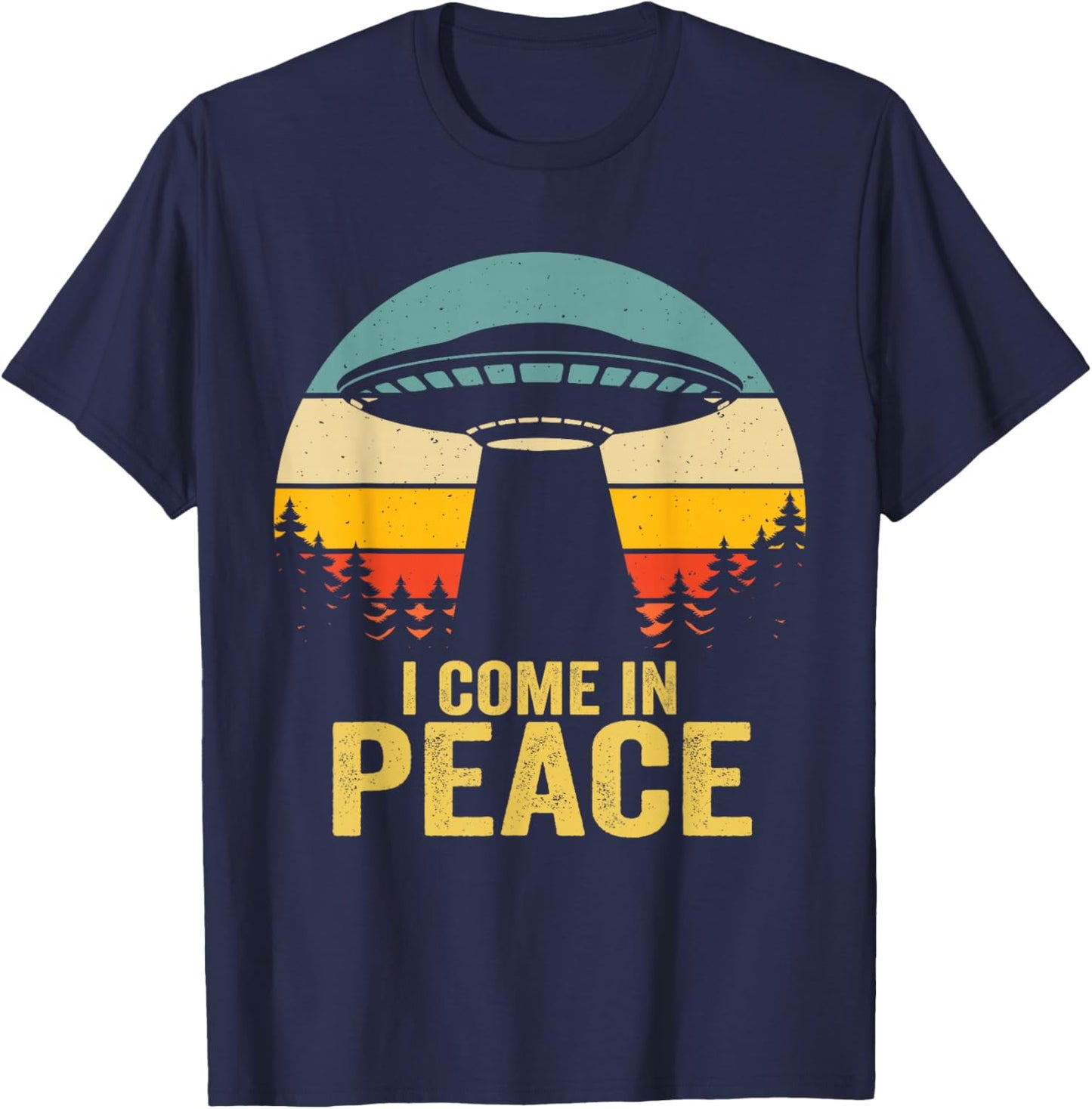 I Come In Peace im Peace Matching Couples Alien T-Shirt - T-Shirt | Navy