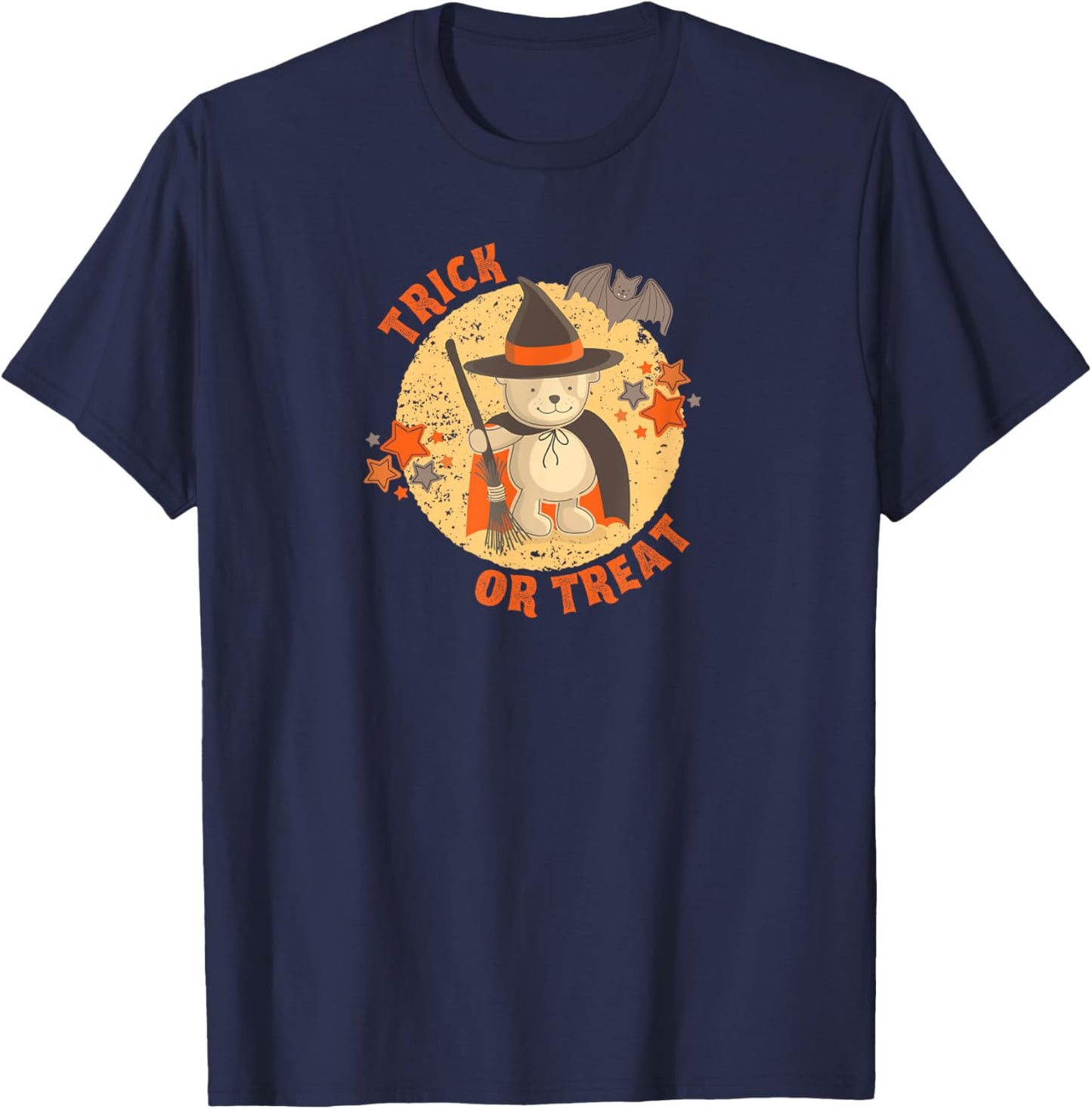 Cute Trick or Treat Witch Warlock Bear T-Shirt - T-Shirt | Navy