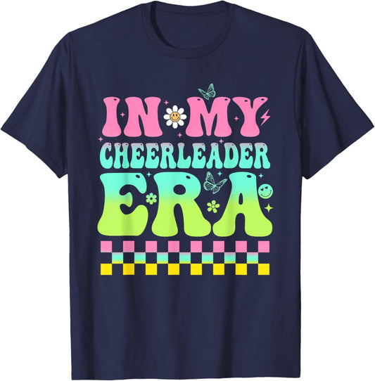 In My Cheerleader Era Women Trendy Cheerleading Football T-Shirt - T-Shirt | Navy
