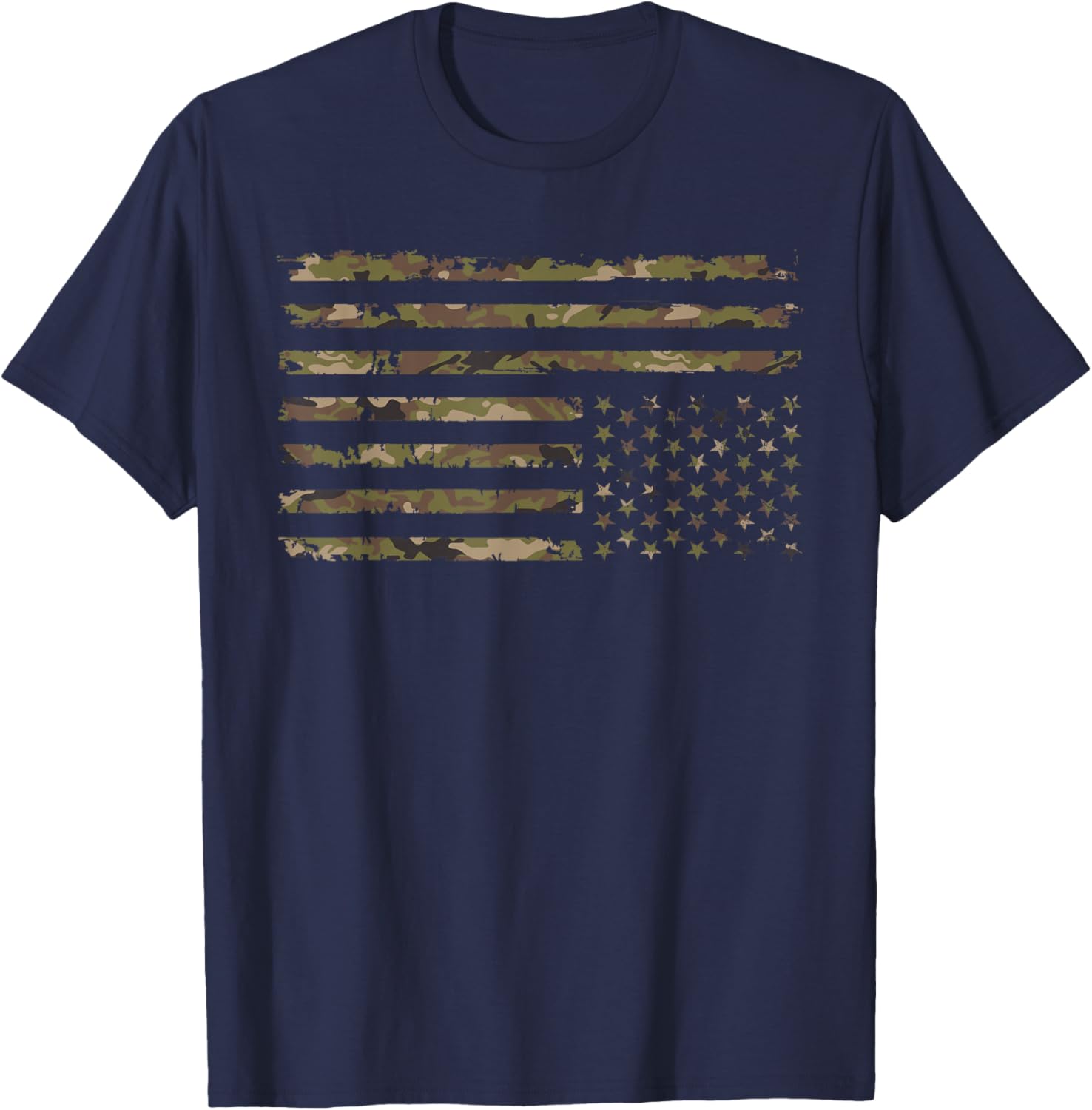 Upside down American flag, vintage upside down USA flag Camo T-Shirt - T-Shirt | Navy