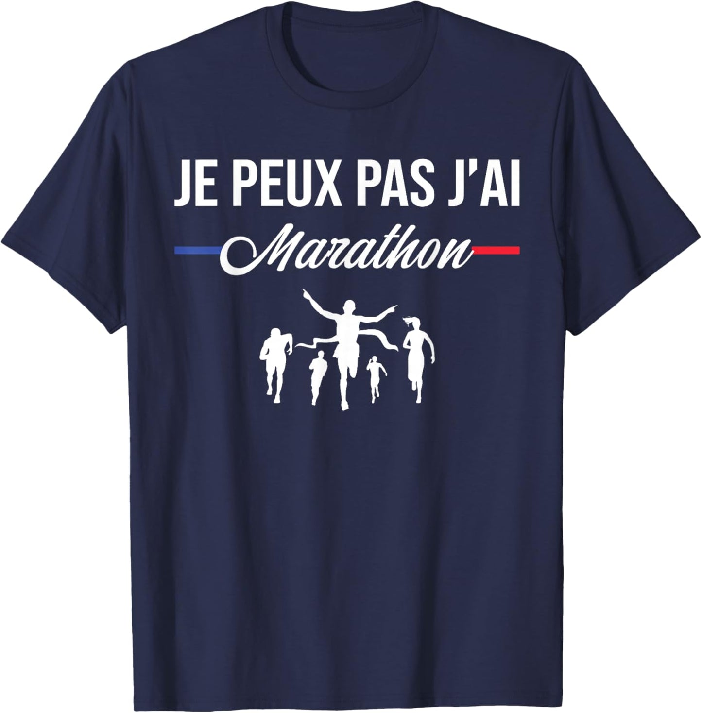 Je Peux Pas J'Ai Marathon Marathon Running Funny T-Shirt - T-Shirt | Navy