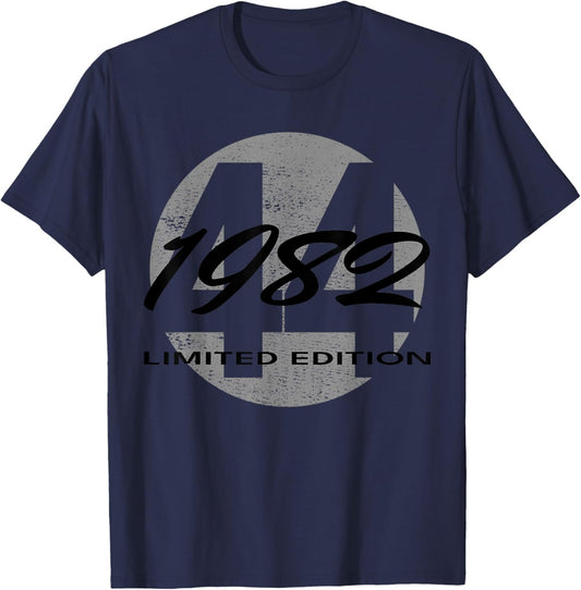 44th Birthday Man Woman 44 Years 1982 Funny Gift T-Shirt - T-Shirt | Navy