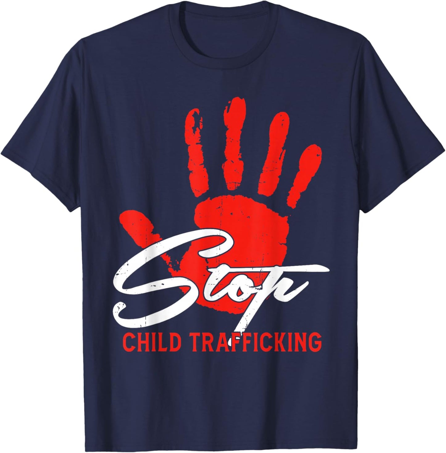 Stop Child Trafficking Save The Kids Anti Modern Slavery T-Shirt - T-Shirt | Navy