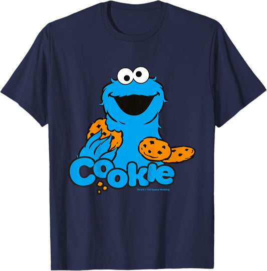 Sesame Street Cookie Monster Best Cookies Happy Classic Pose T-Shirt - T-Shirt | Navy