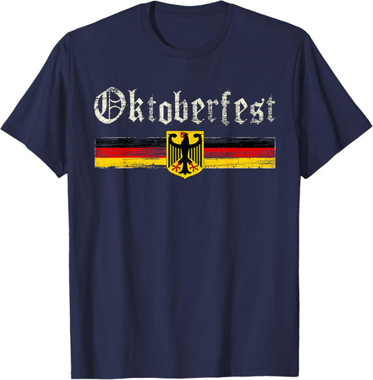 Vintage Oktoberfest Octoberfest German Drinking Festival T-Shirt - T-Shirt | Navy