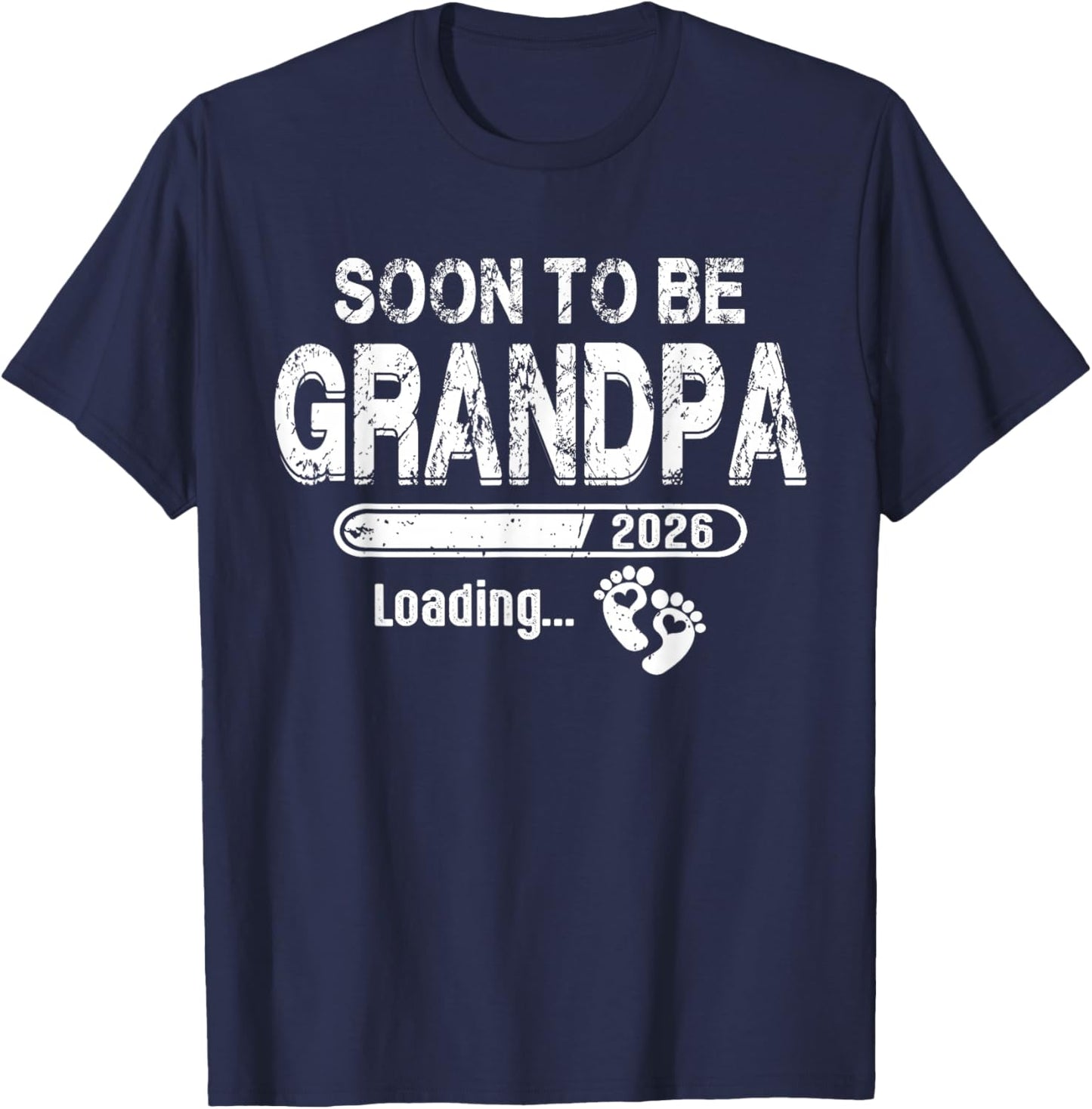 Soon To Be Grandpa 2026 Promoted to Grandpa 2026 T-Shirt - T-Shirt | Navy