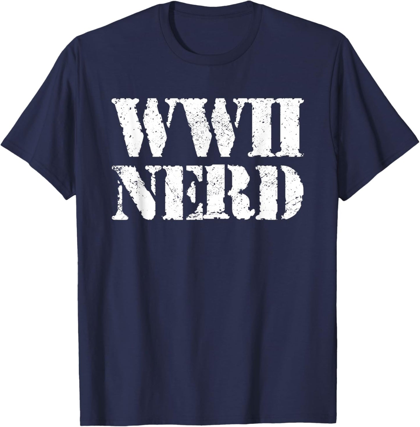 WWII Nerd Silhouette Jet Historical Military Theme T-Shirt - T-Shirt | Navy