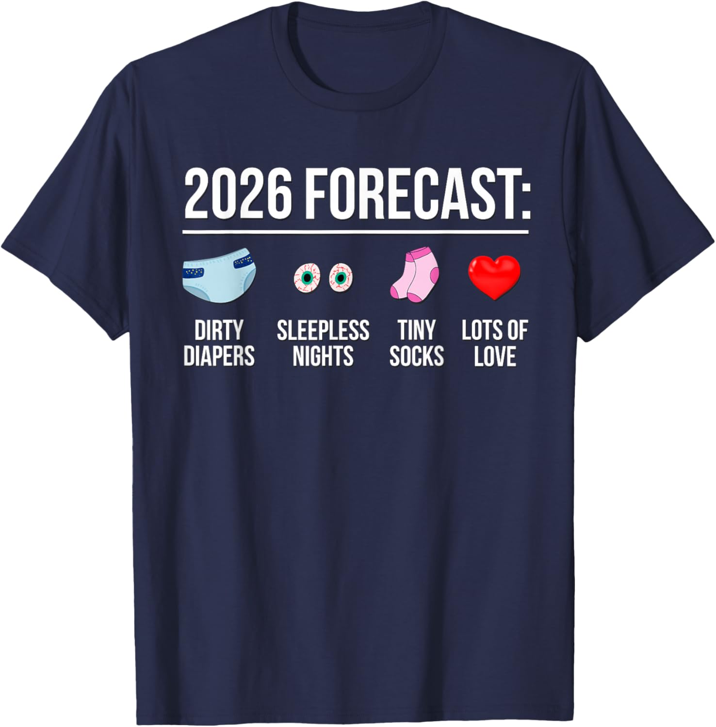 Funny Future Parents: The New Mom and Dad Will Be A Couple Expected in 2026 T-Shirt - T-Shirt | Navy