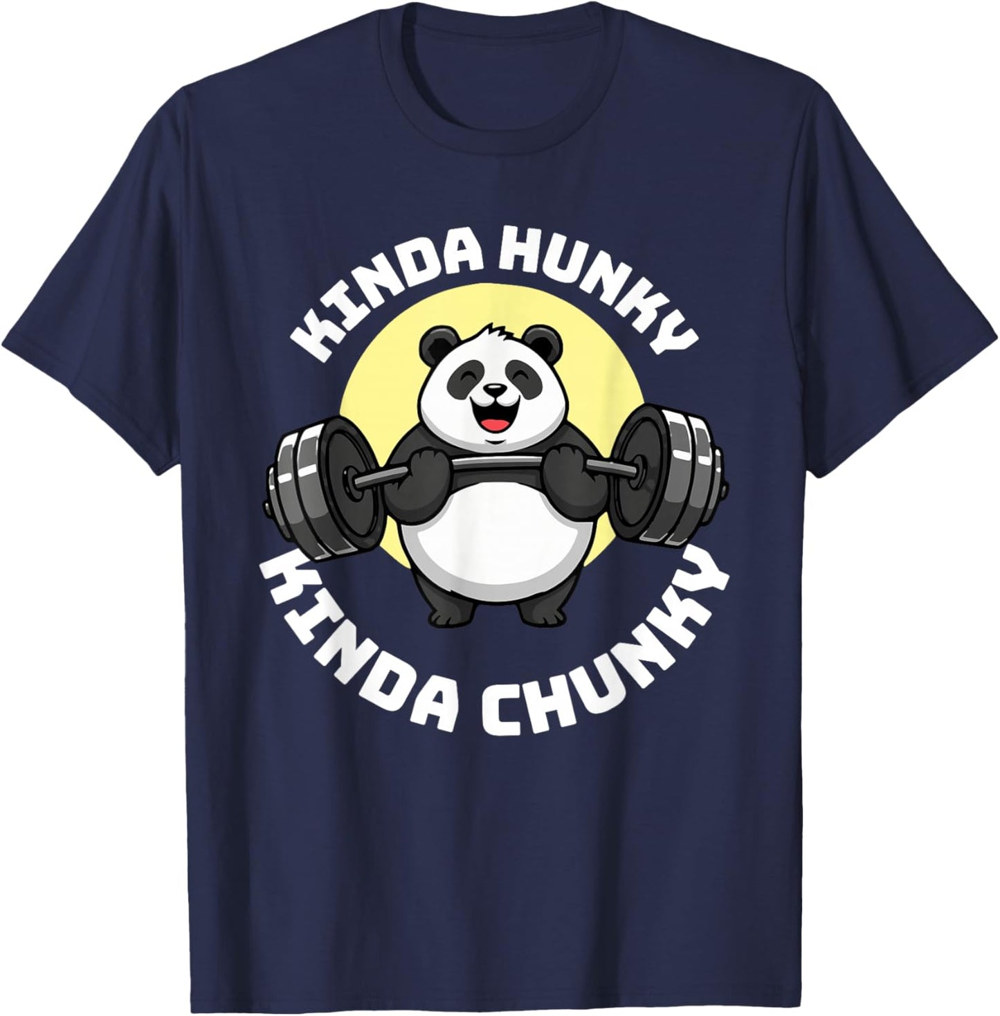 Kinda Hunky Kinda Chunky Panda Design T-Shirt - T-Shirt | Navy