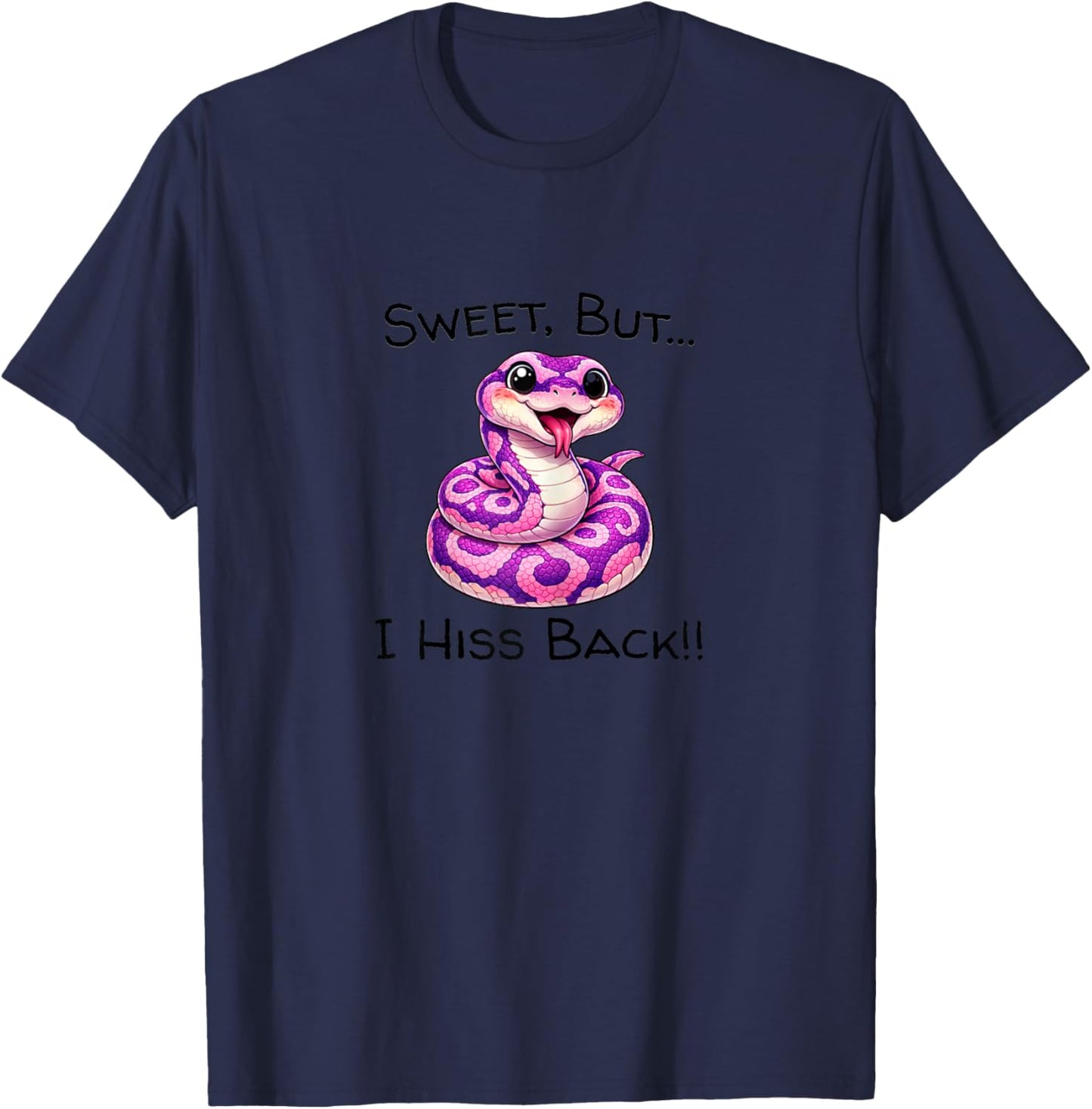 Just A Girl Who Loves Snakes Sweet But I Hiss Cute Reptile T-Shirt - T-Shirt | Navy