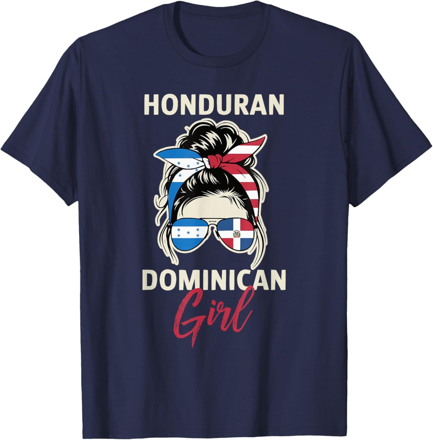 Half Dominican Half Honduran Dominican Republic Honduras T-Shirt - T-Shirt | Navy