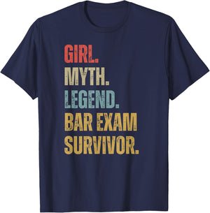 Vintage Bar Exam Survivor 2025 Girl Myth Legend Women Cool T-Shirt - T-Shirt | Navy