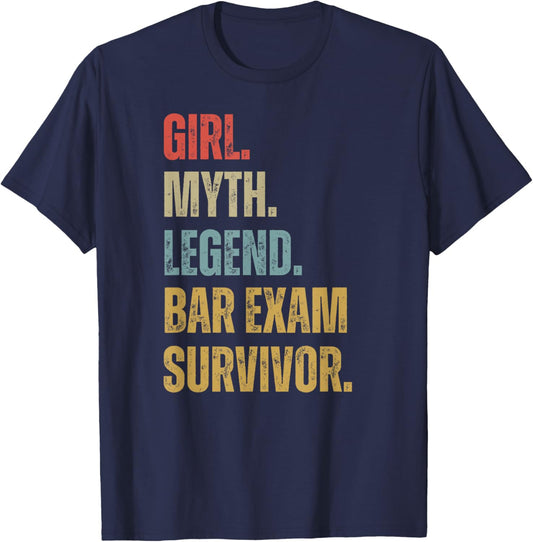 Vintage Bar Exam Survivor 2025 Girl Myth Legend Women Cool T-Shirt - T-Shirt | Navy