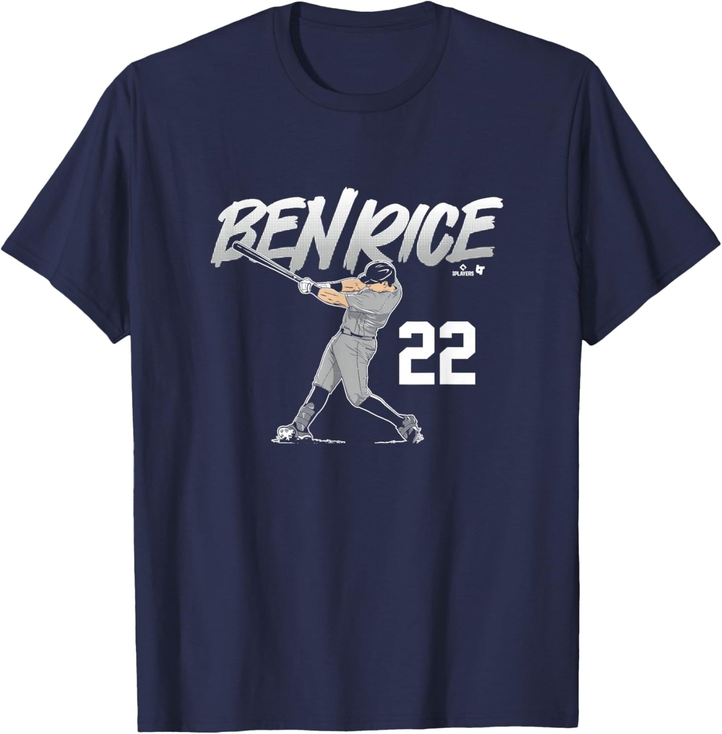 Ben Rice - Slugger Swing Number - New York Baseball T-Shirt - T-Shirt | Navy