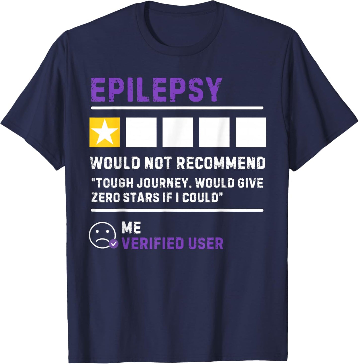 Would not Recommend Seizure Support Epilepsy Awareness T-Shirt - T-Shirt | Navy