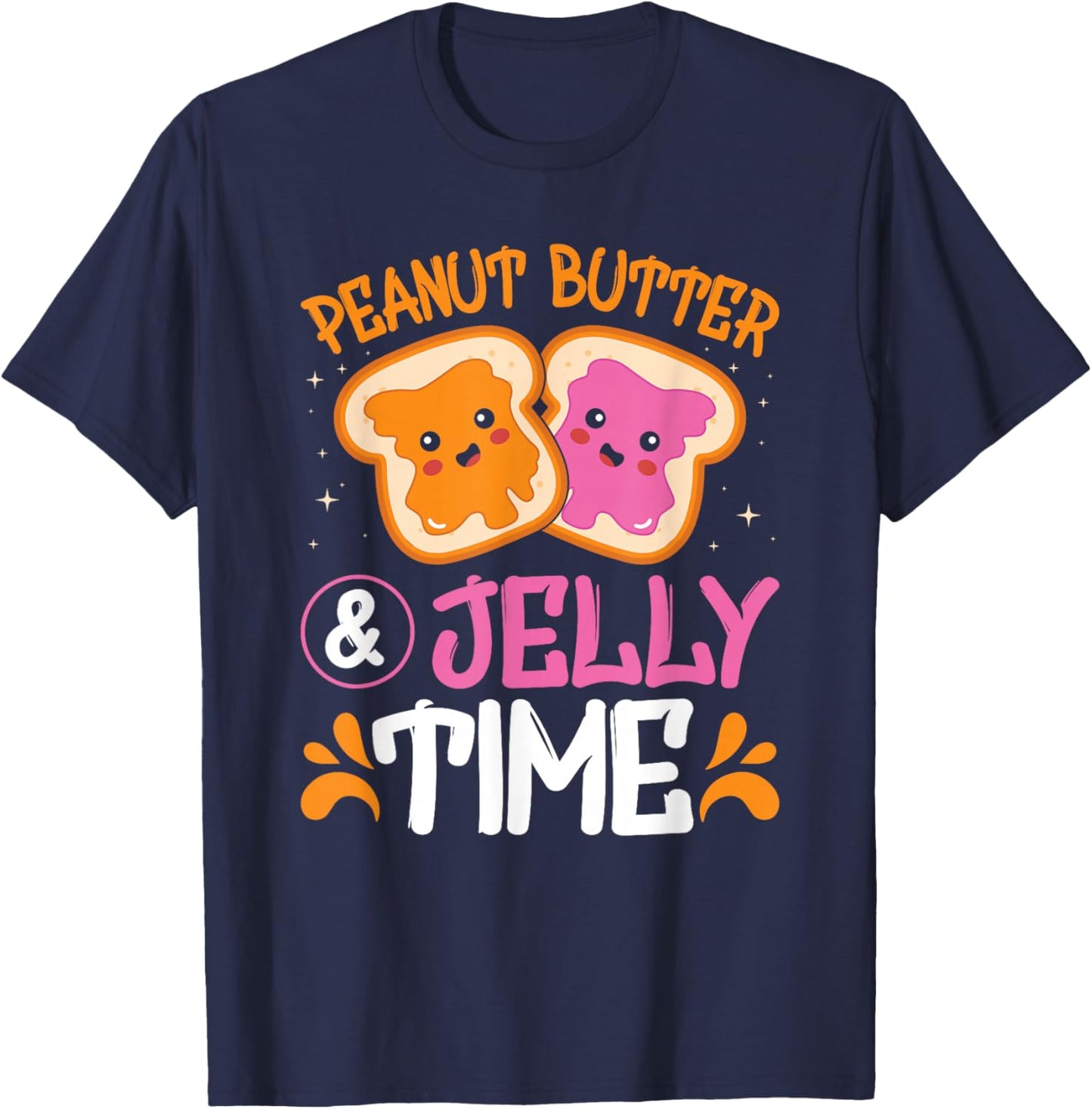 Peanut Butter Jelly Time Best Friends Matching Couples T-Shirt - T-Shirt | Navy