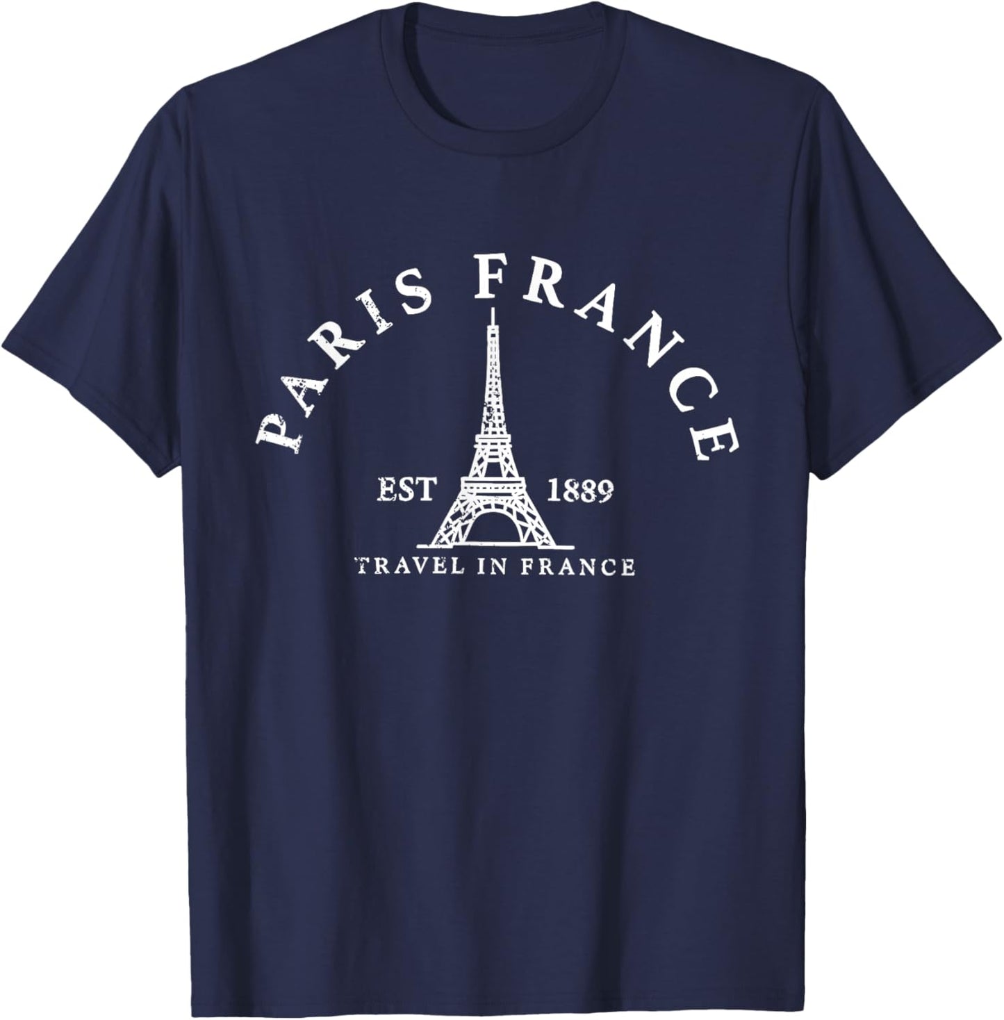 France Gift French Flag Eiffel Tower Frankreich Souvenir T-Shirt - T-Shirt | Navy