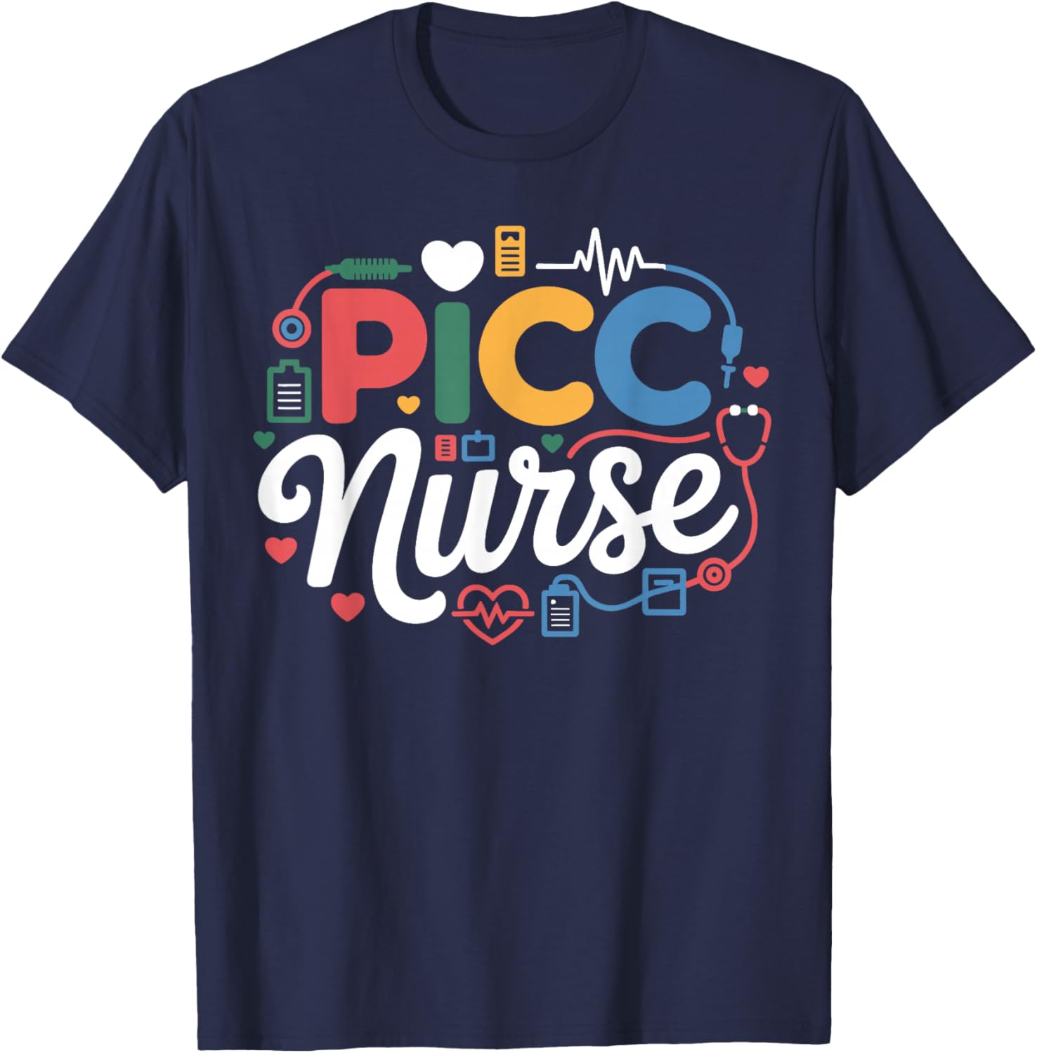 PICC Nurse Vascular Access Nursing Team Medical Assistant T-Shirt - T-Shirt | Navy