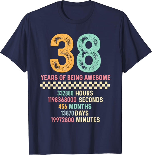 Vintage 1988 Funny 38 Year Old boy 38th Birthday for Boys 38 T-Shirt - T-Shirt | Navy