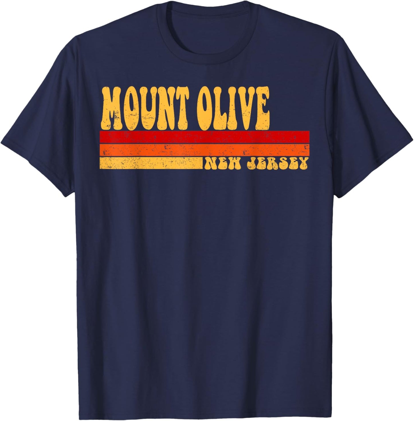 MOUNT OLIVE New Jersey City Vintage Roots Retro 70s 80s T-Shirt - T-Shirt | Navy