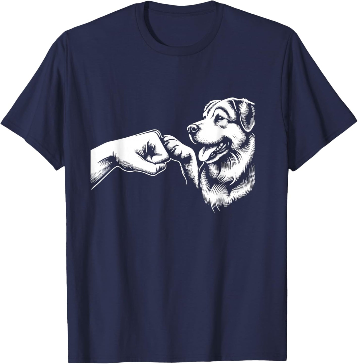 Dog Paw Fist Bump Best Friend Cute Funny Kids Women Men T-Shirt - T-Shirt | Navy