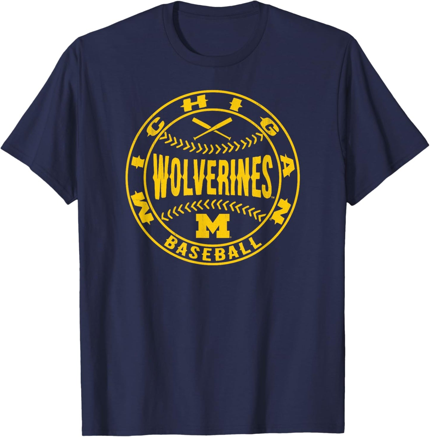 Michigan Wolverines Baseball Homerun Officially Licensed T-Shirt - T-Shirt | Navy