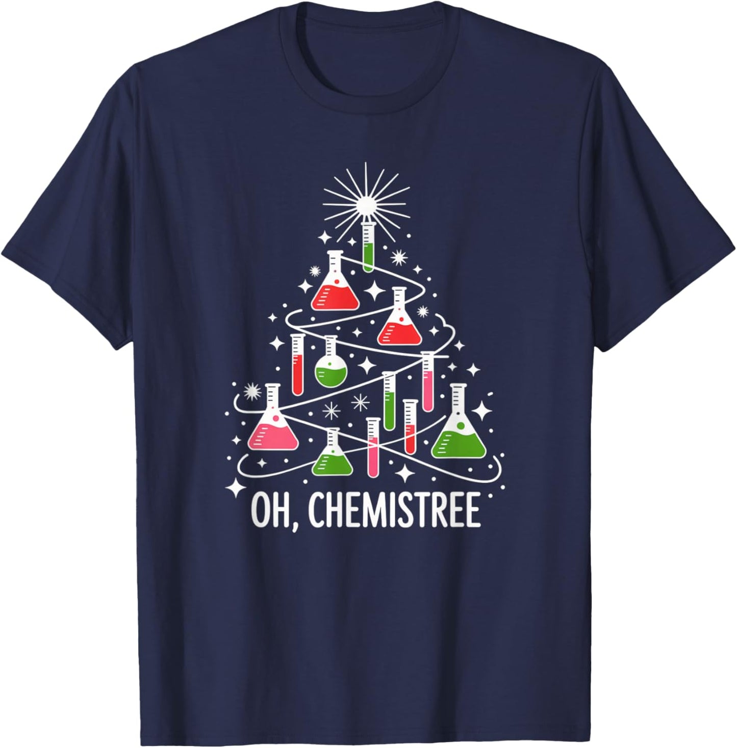Chemistry Christmas Tree Science Humor Holiday Pun T-Shirt - T-Shirt | Navy